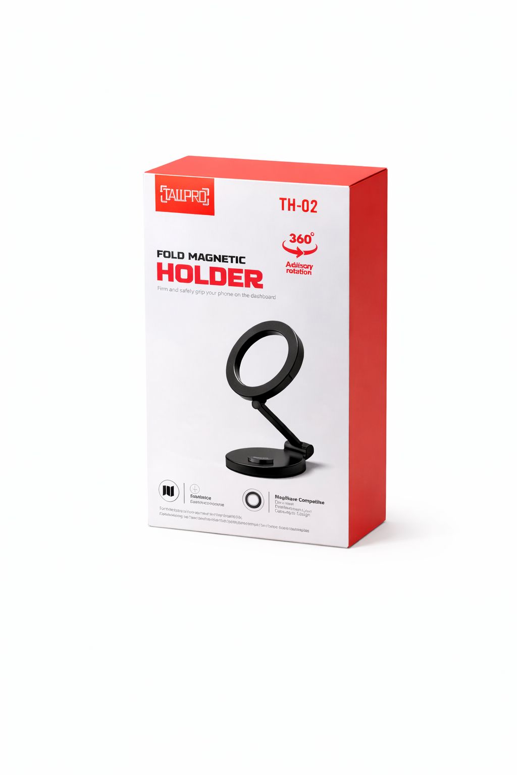 Support magnétique pliable avec rotation 360°